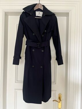 Aritzia Babaton Finch Trench Coat Navy 2XS
